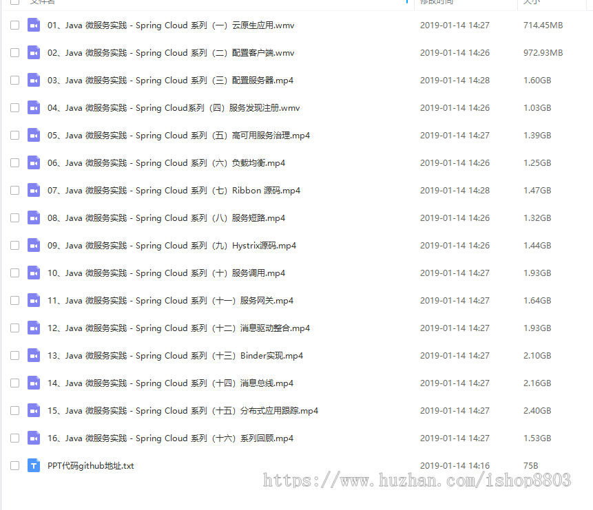 Spring Boot Spring Cloud  微服务 教学视频 +源码+ ppt  原价666买的 