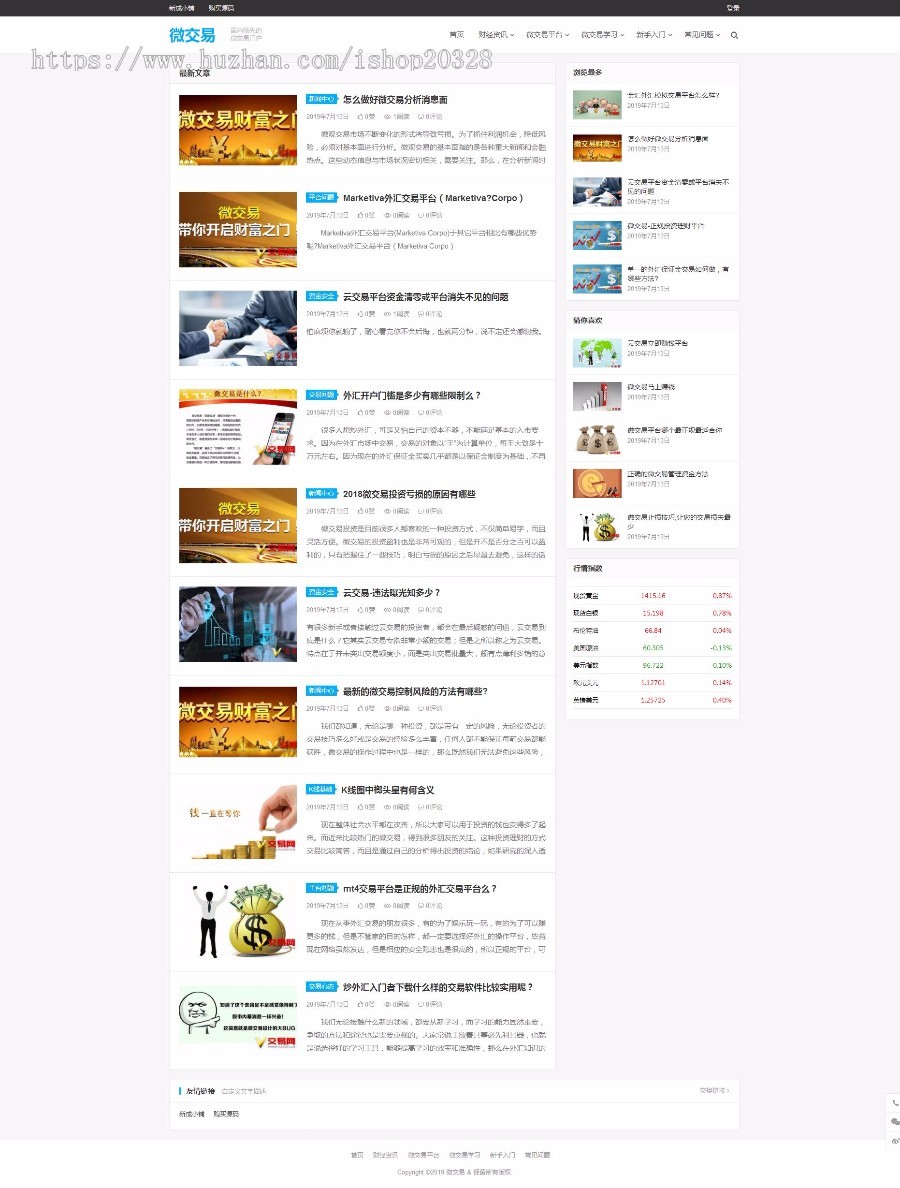 WordPress微 交易外汇金融资讯门户博客采集站源码自适应手机端 