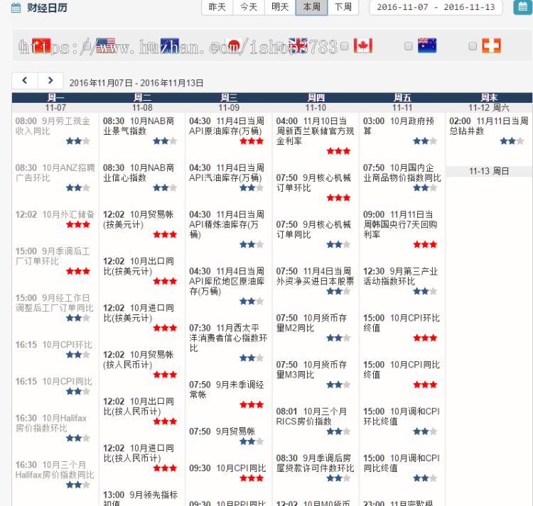 财经日历源码_财经日历api_即买即用无需等待
