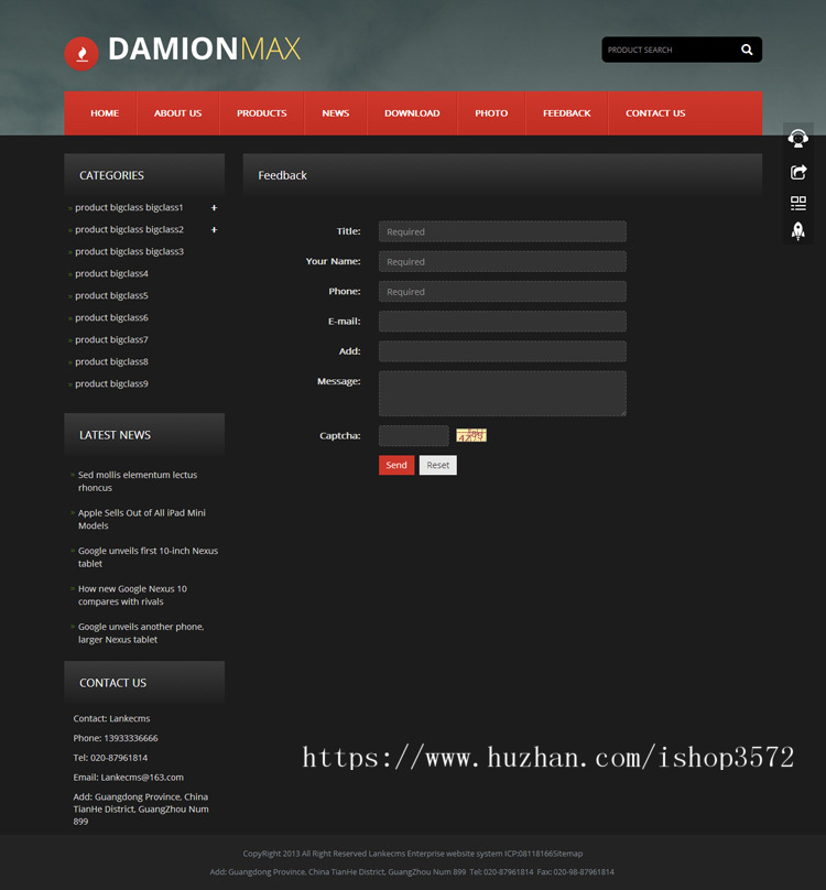 外贸响应式网站模板 html5手机自适应英文源码PHP伪静态带后台seo 