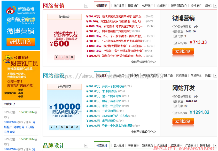 全新特价php+mysql威客猪八戒网orange升级后完整无误功能版源码 