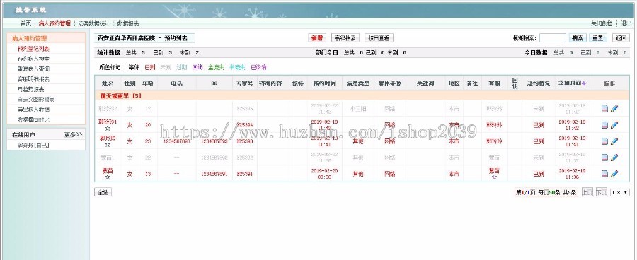 php开发医疗患者挂号系统源码 挂号统计源码
