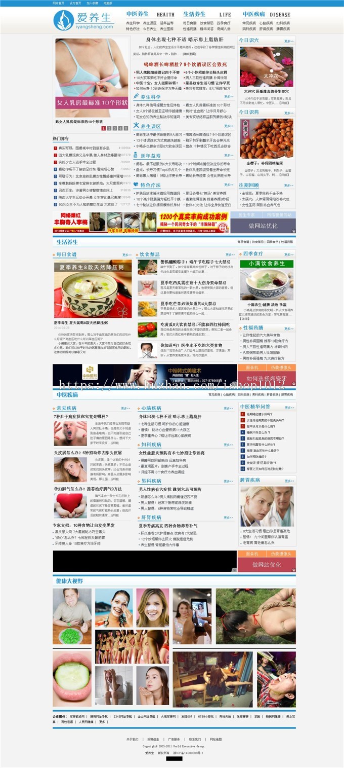 养生网 健康网站源码 织梦dedecms5.7模板 