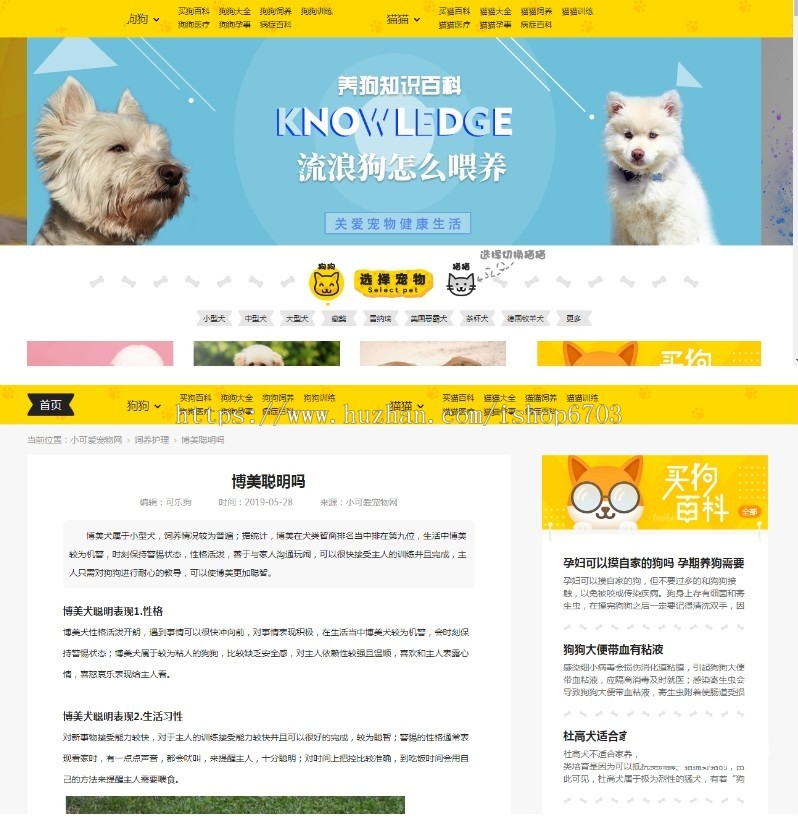 96kaifa仿《小可爱宠物网》完整版源码下载+采集+手机版 专业宠物资讯平台源码