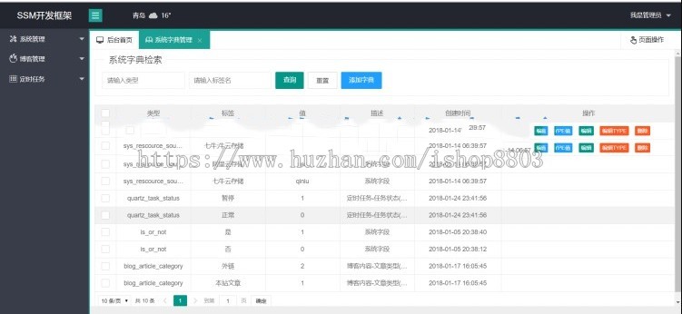 ssm+layui敏捷开发框架源码 java后台权限管理 springboot快速开发 