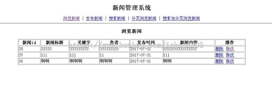 php文章新闻管理系统增删改查带数据库例子