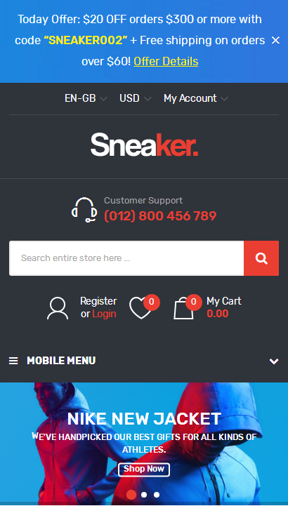 opencart外贸模板国外英文商城网站购物站男鞋运动鞋PHP源码