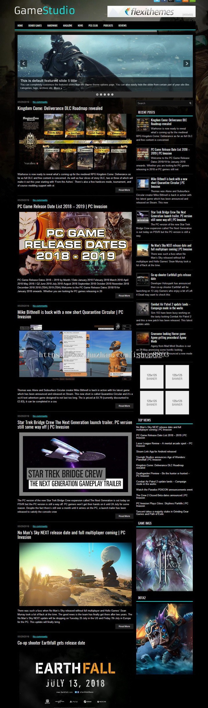 英文国外游戏网站源码黑色风格主题单机网络游戏资讯 采集软件