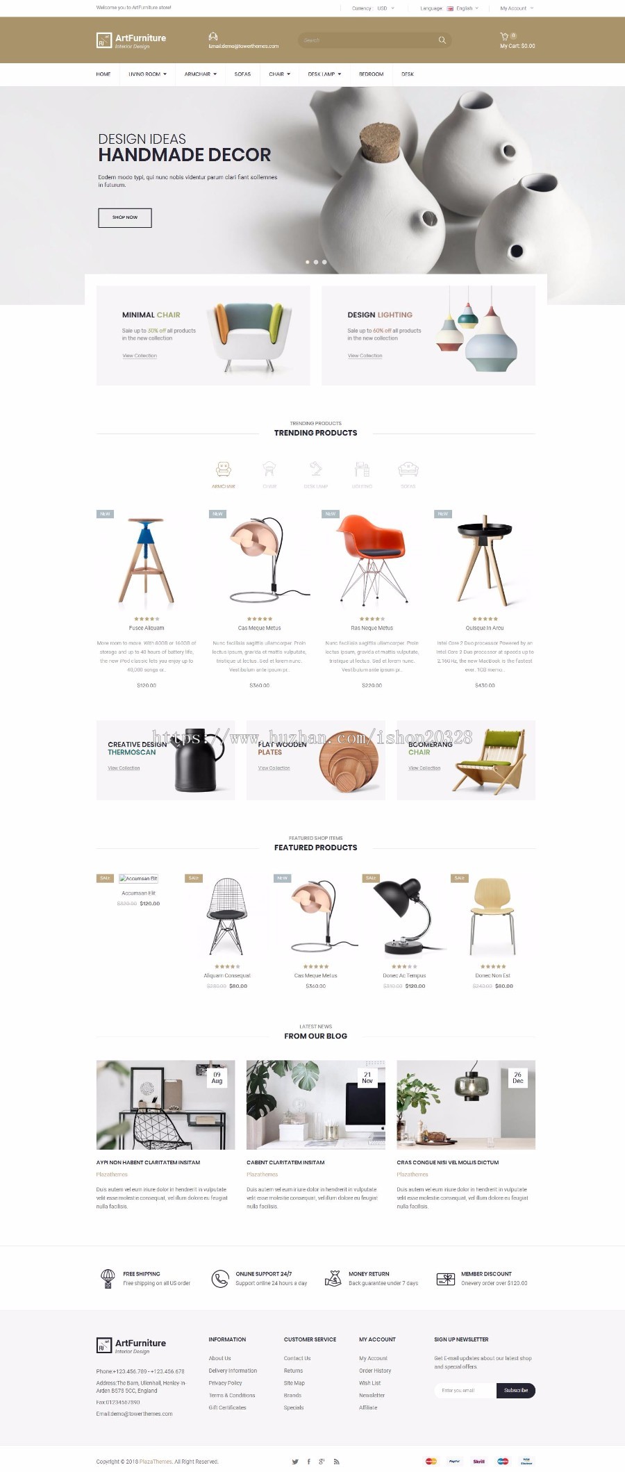 OPENCART外贸英文商城源码PHP站家具国外购物站企业产品展示站