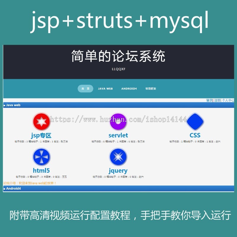 Java web struts mysql实现的论坛bbs系统项目源码 设计 附教程 