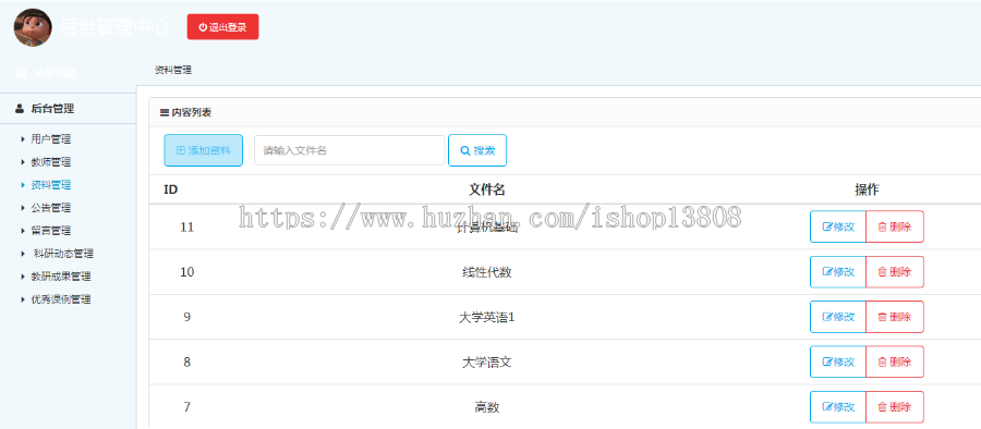 Java 基于ssh教研室资料管理源码+数据库+视频