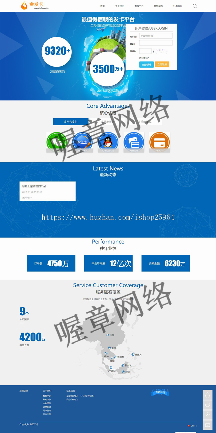 PHP企业级自动发卡平台网站源码完整商业版，带多种支付接口+多商家入驻+配置说明