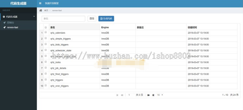 基于Vue+ElementUI+Springboot后台权限 前后分离快速开发框架源码