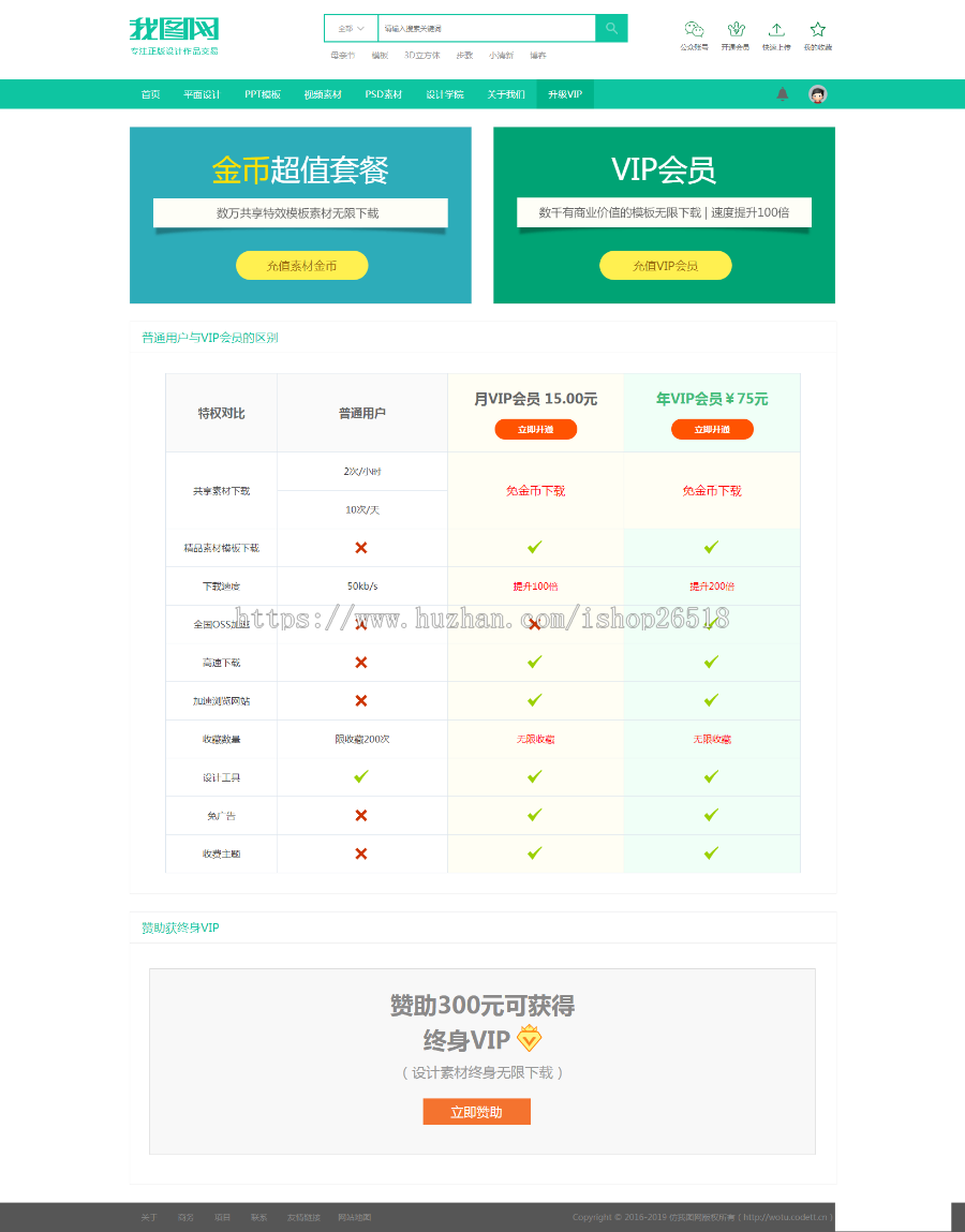 2019仿我图网图片ppt视频办公素材资源织梦下载站模板（修复版）