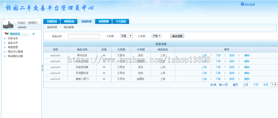 java C2C 校园二手交易系统源码(含数据脚本)