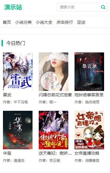 php杰奇全本小说简单响应式源码 文章小说源码