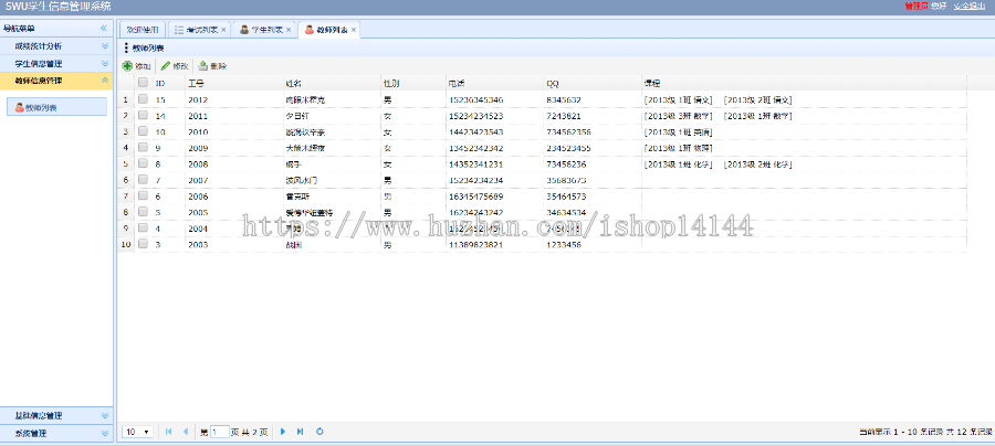 SSM学生成绩管理系统源码 java学生信息管理系统源码
