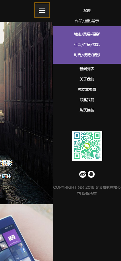 高端大气响应式摄影图片源码