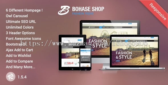 Bohase 自适应购物 Zen cart主题 兼容Zencart v1.5.4 