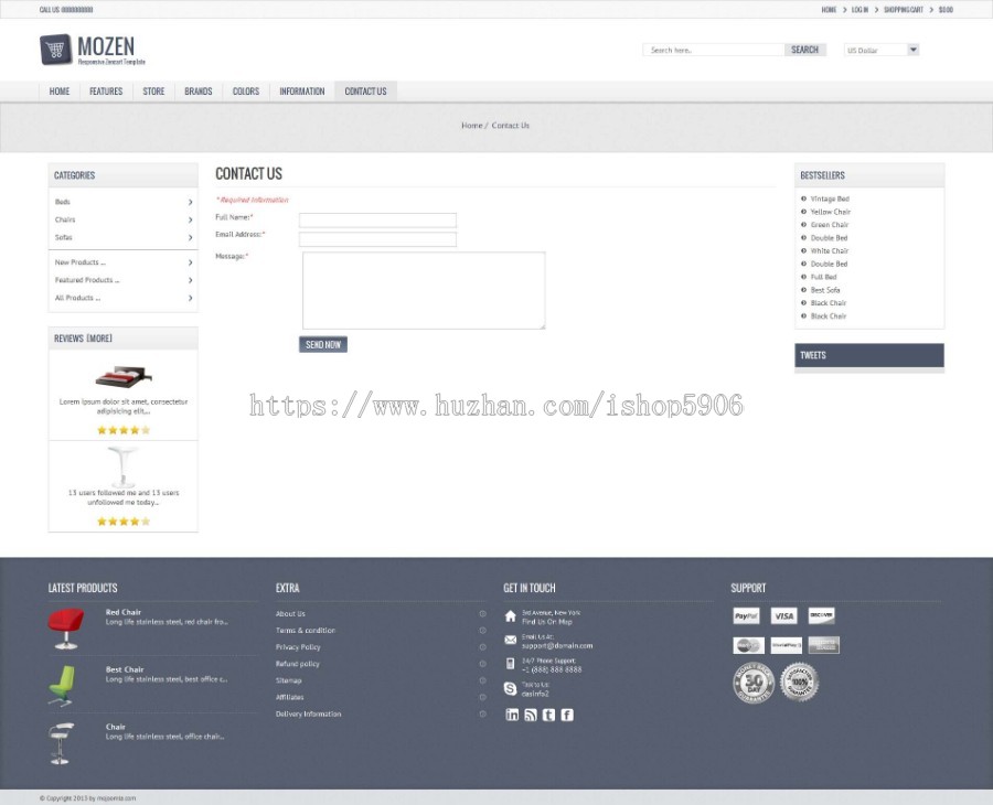Mozen Zencart模板 兼容Zencart v1.5.1 外贸时尚的购物主题 