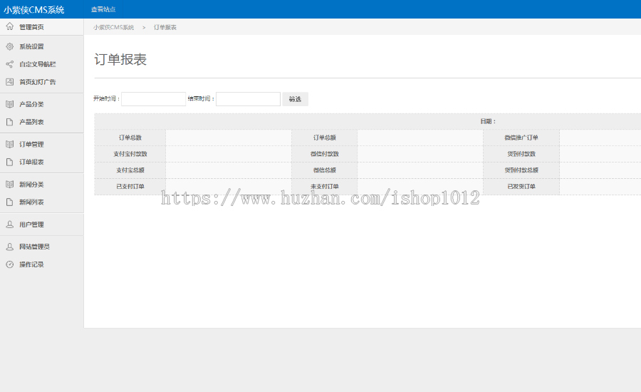 CMS系统thinkphp源码后台+订单管理crm erp 留言板客户管理进销存 