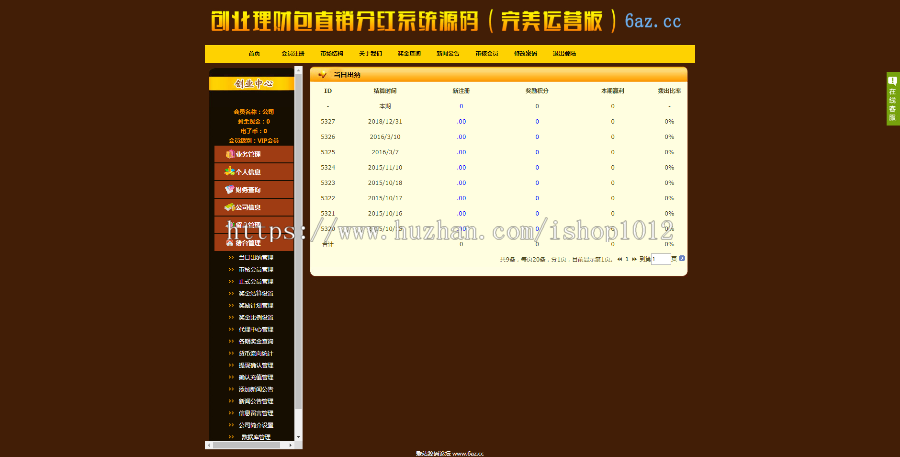 ASP创业理财包直销分红系统源码(完美运营版) 直销系统源码