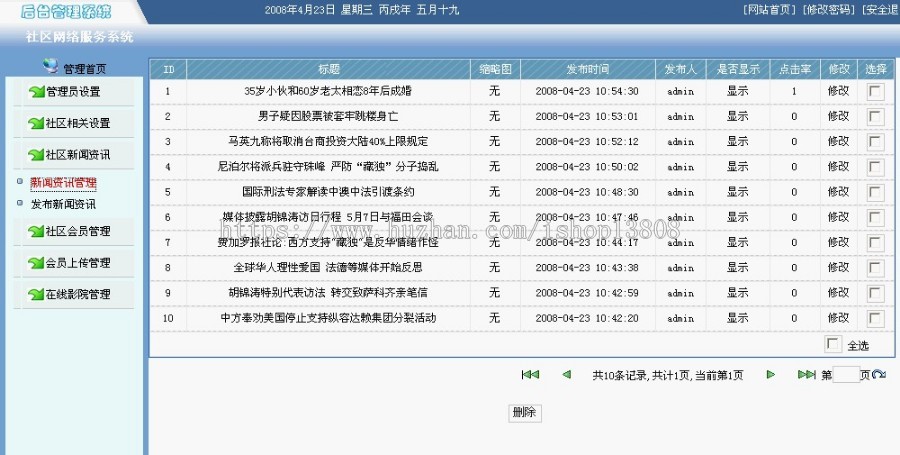 JAVA小区门户网站源码+文档