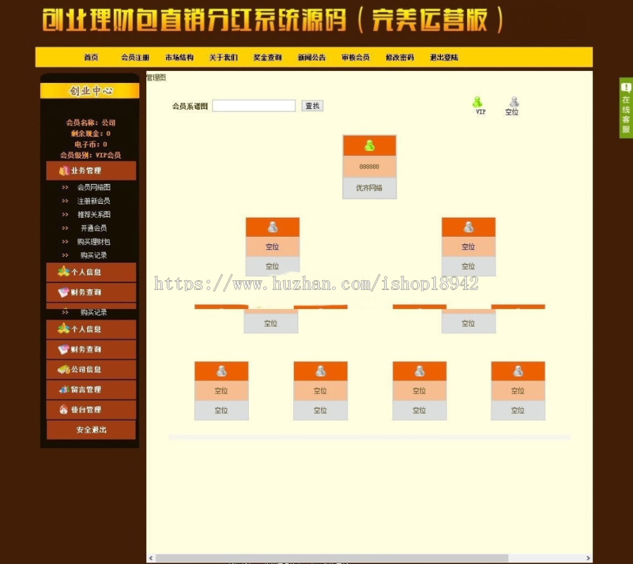 ASP创业理财包直销分红系统源码（完美运营版）