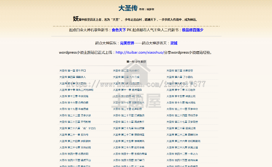 wordpress小说主题：单本小说精品主题DanXs 