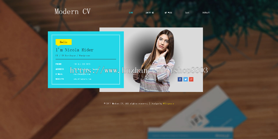个人简历网页模板HTML5自适应手机大学生单页模板素材