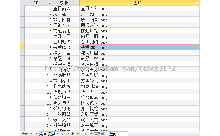 A282 410条 趣味看图猜成语图片 快乐分享 mdb做站数据库源码