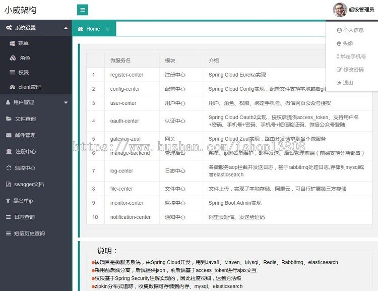 企业快速应用微服务项目springcloud源码+讲解视频oauth2认证授权spring
