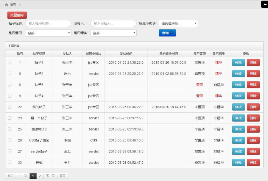 Java web struts mysql实现的论坛bbs系统项目源码 设计 附教程