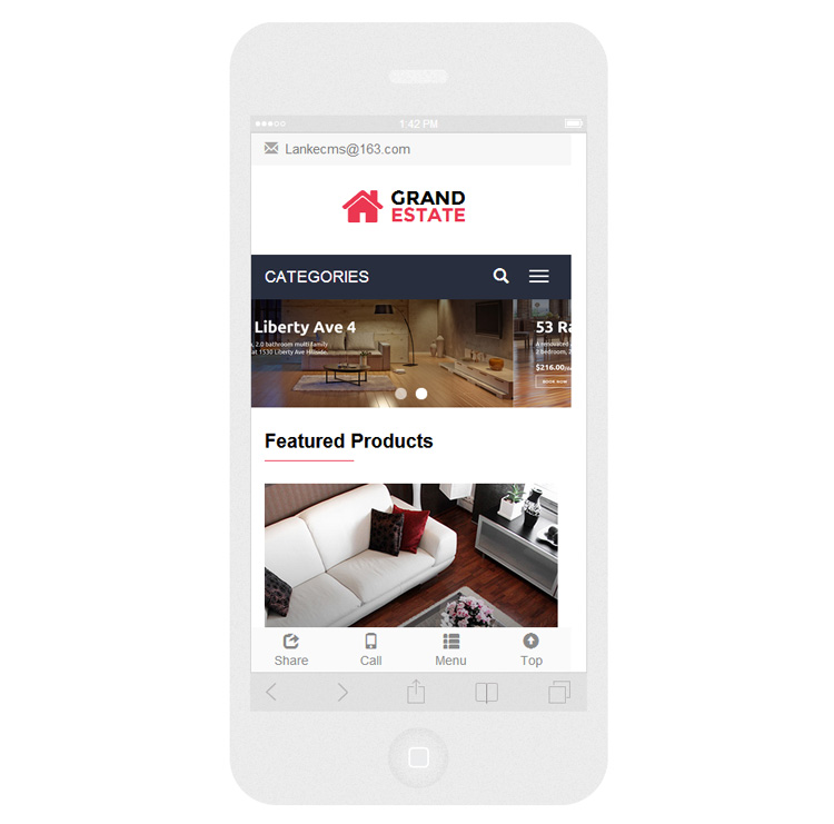 外贸网站源码 响应式英文模板html5手机自适应带后台简洁家具红色