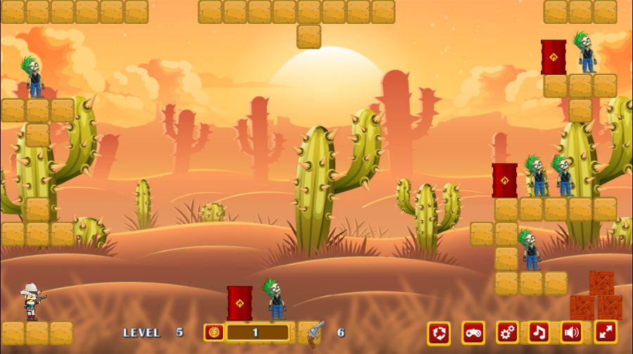 牛仔射击僵尸html5游戏源码 h5游戏源码 h5小游戏 h5游戏 js游戏