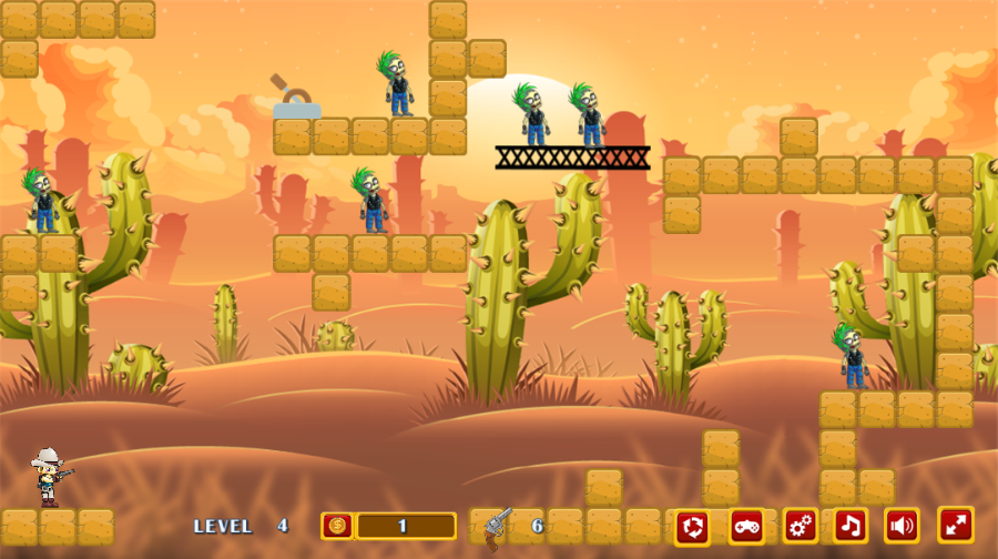 牛仔射击僵尸html5游戏源码 h5游戏源码 h5小游戏 h5游戏 js游戏