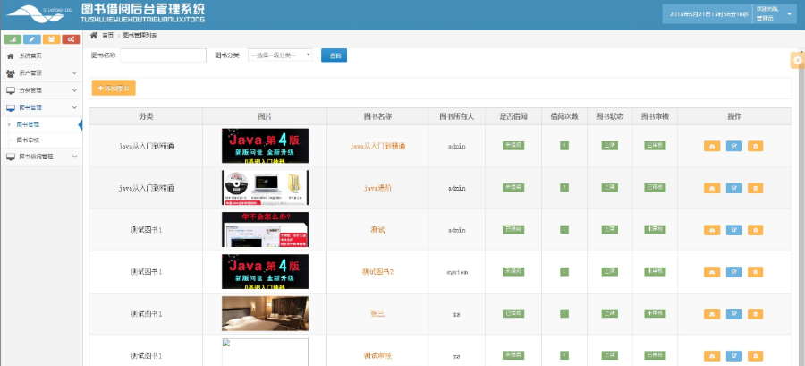 spring struts hibernate bootstrap java web图书馆图书管理源码 