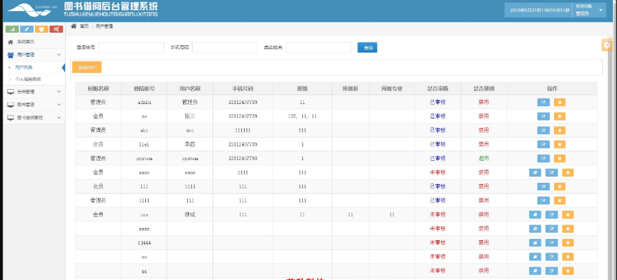 spring struts hibernate bootstrap java web图书馆图书管理源码 