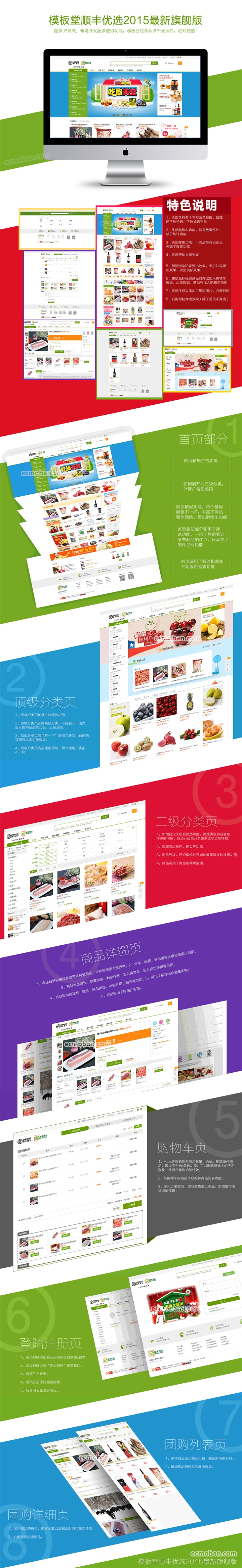 ecshop顺丰优选商城源码 顺风生鲜水果食品特产商城网站模板