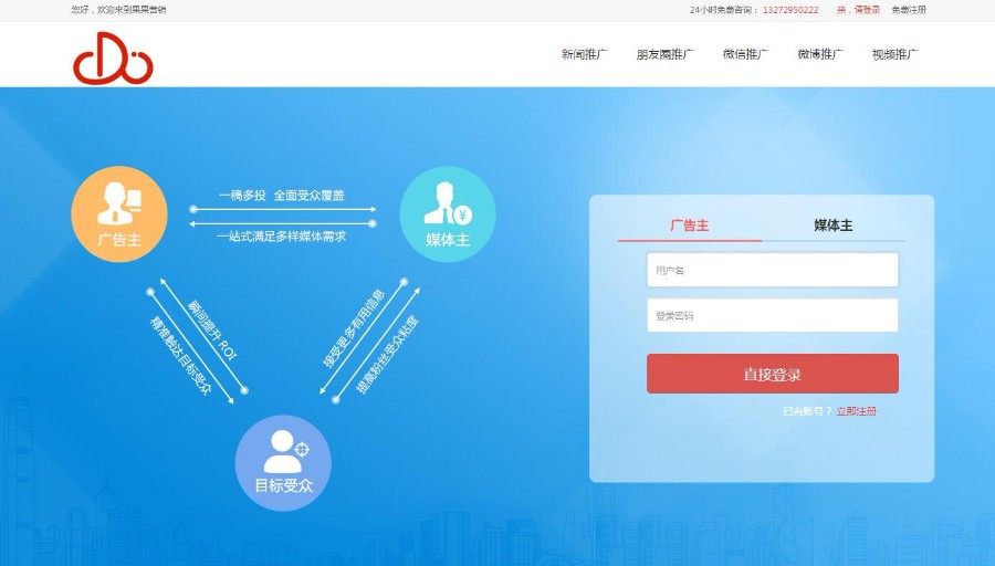 软文发布微信推广微博推广互联网广告投放平台云自媒微博微信、媒体资源交易源码