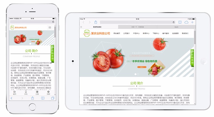 (tp框架)农业水果响应式网站源码企业php 手机自适应源码后台 html5模板