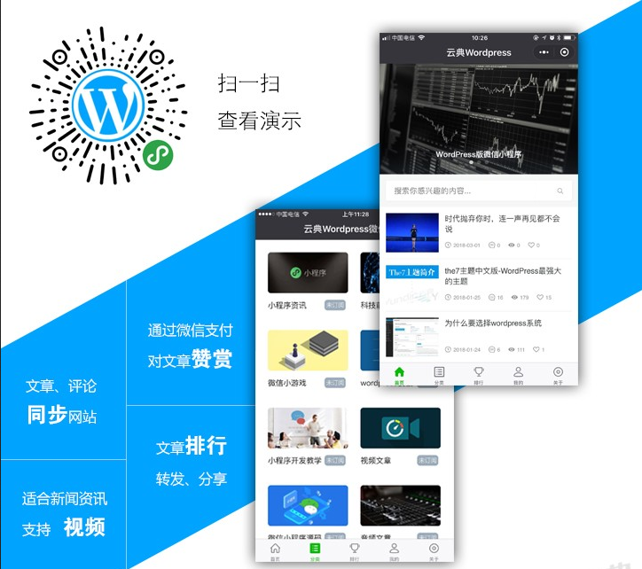 wordpress新闻资讯博客小程序 