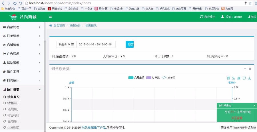 Thinkphp多商户微信小程序商城源码PC+手机wap