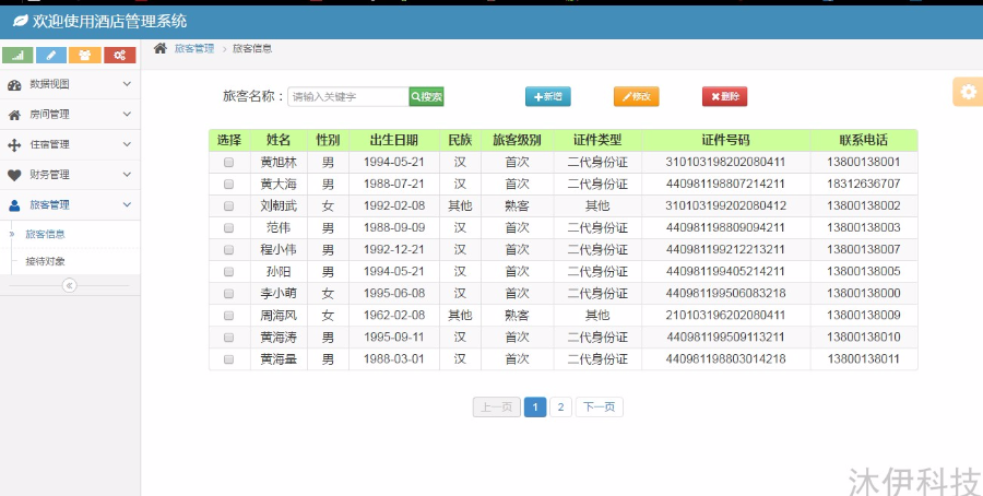 ssm+mysql实现的Java web酒店管理系统项目源码附带视频指导教程