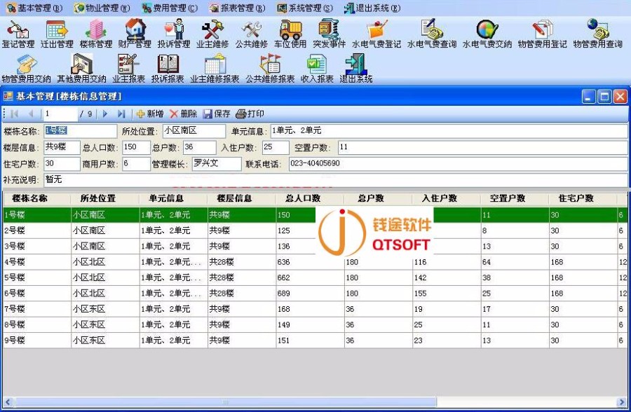 小区物业管理系统源码 winform CS框架 C# .net源程序代码 源代码