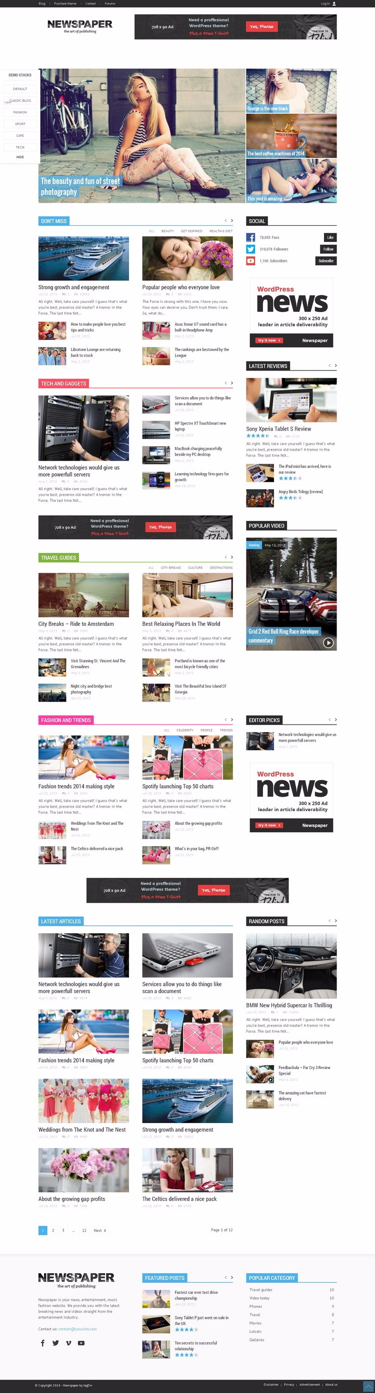 英文主题 新闻网站WordPress英文主题 资讯门户模板