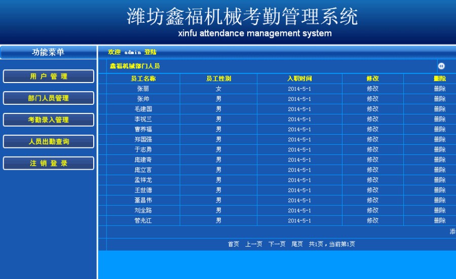 asp考勤源码/企业考勤系统/简洁考勤软件/企业出勤记录源码