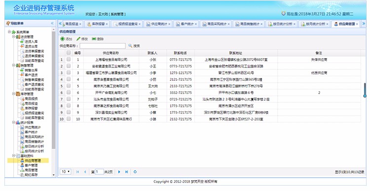 基于springBoot企业级进销存管理信息系统java源码文档视频教程