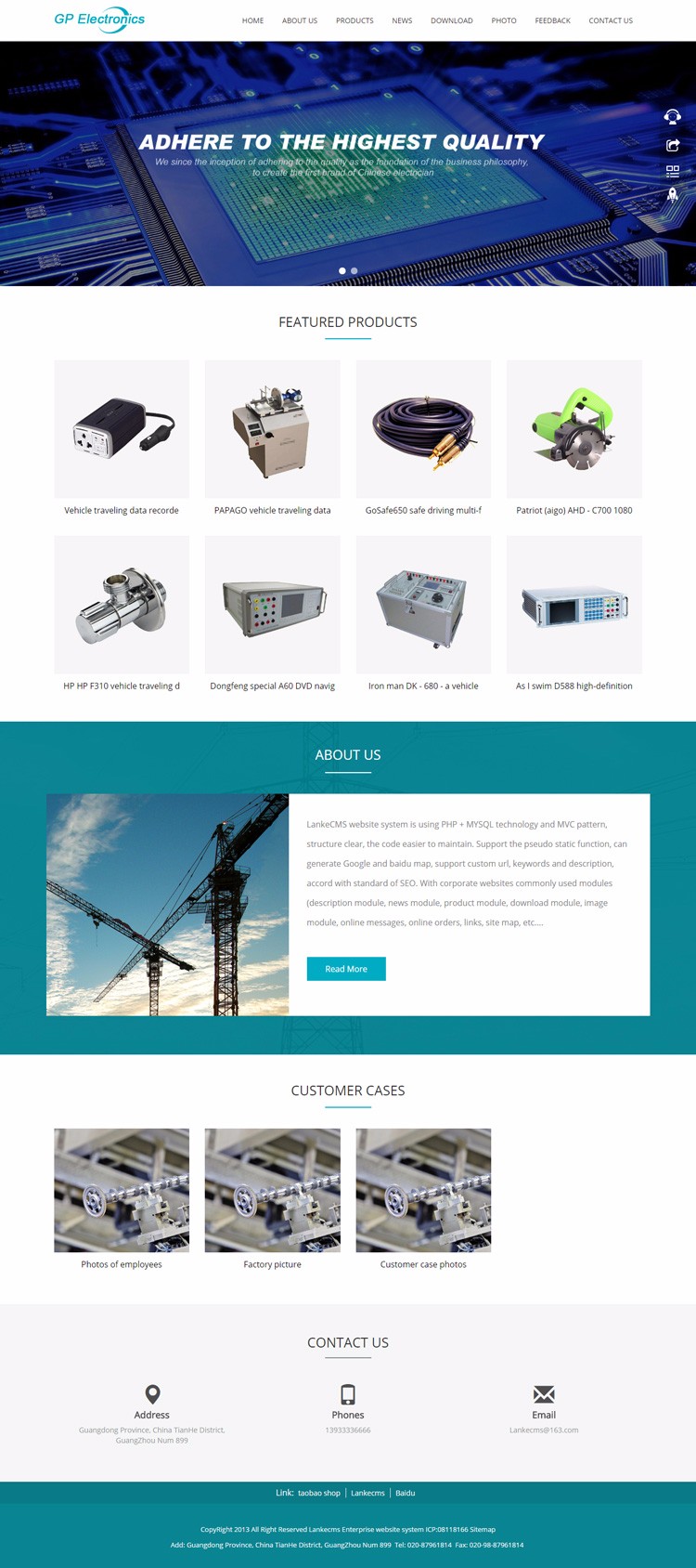 thinkphp英文电子产品网站源码 外贸响应式模板 手机自适应 PHP伪静态seo 