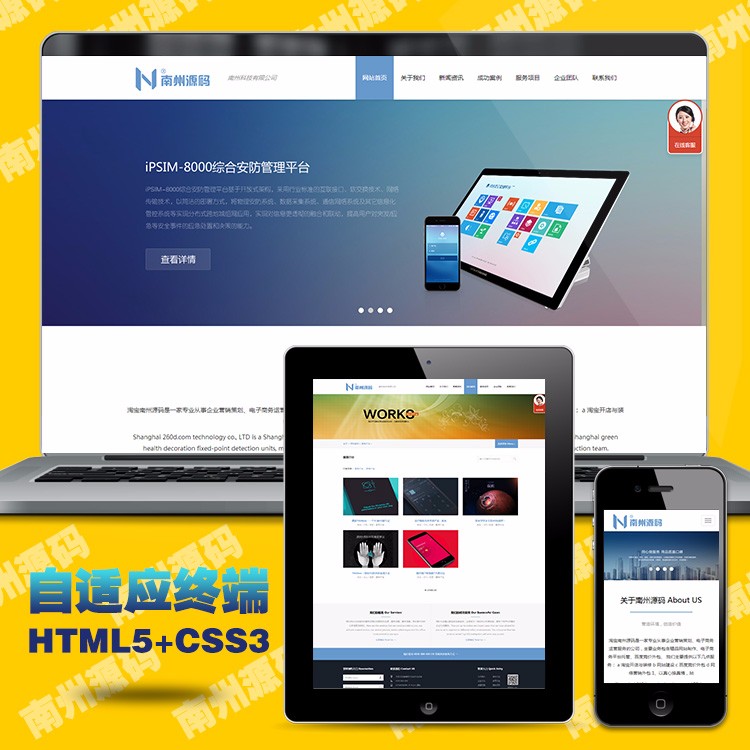 自适应 广告公司网站 dede电商设计源码 html5 品牌服务官网模板